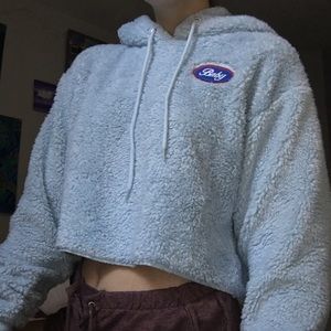 Fluffy cropped hoodie